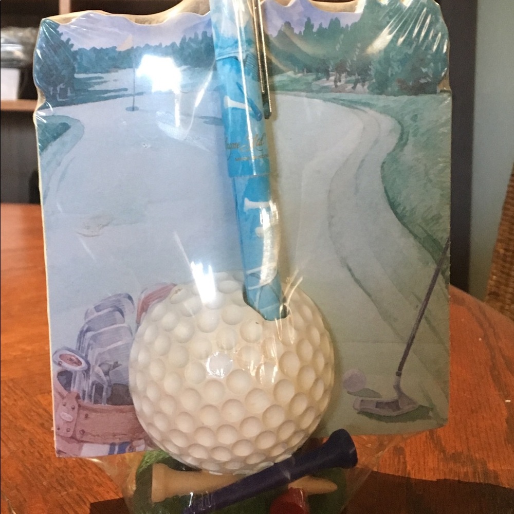 Golf themed notepad and pen and card holder set - Picture 2 of 2
